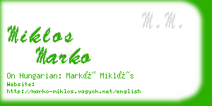 miklos marko business card