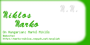 miklos marko business card